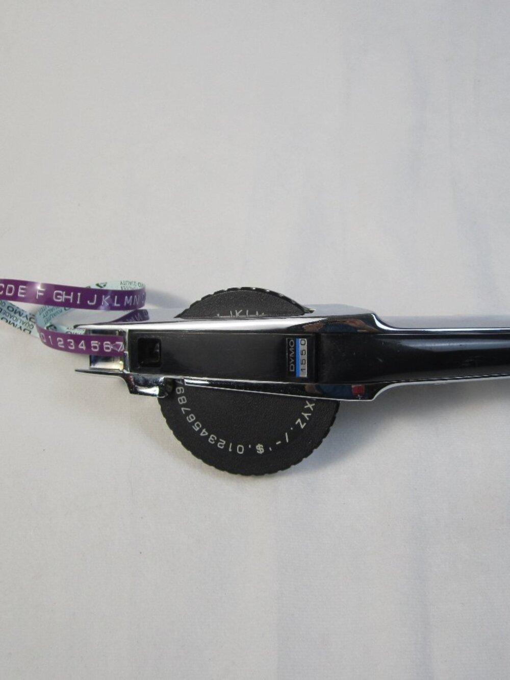 Vintage DYMO 1550 Chrome Embossing Label Maker w/ Part Roll - Tested & Working